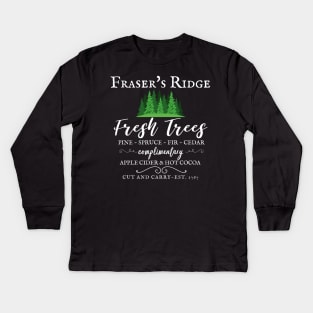 Fraser's Ridge Christmas Trees Holiday Kids Long Sleeve T-Shirt